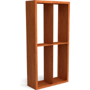 Egura cortenstaal houtopslag onderverdeling 4 vakken 1000x385x2000 mm