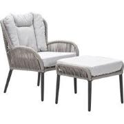 Garden Impressions Bentong loungestoel incl voetenbank - taupe