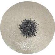 PTMD Vojtech White Round Poly Shell Bamboo Wall Panel L