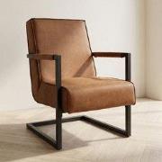 Industriële fauteuil cognac eco-leer Tiger