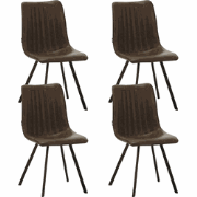 Set van 4 Eetkamerstoelen Jimmy PU-kunstleer taupe