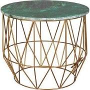 Dutchbone Boss Bijzettafel Rond 51 cm Marmer Groen/ Goud