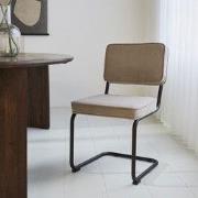 Eetkamerstoel Remo Taupe Ribstof - Zonder Armleuningen