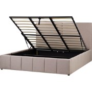 CASTELNAVET - Tweepersoonsbed - Taupe - 180 x 200 cm - Polyester