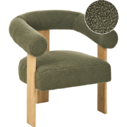 ILBRO - Fauteuil - Groen/Lichtbruin - Bouclé
