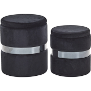 DORIS - Poef - Zwart - Fluweel