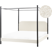DANNEMOIS - Tweepersoonsbed - Gebroken wit - 180x200 cm - Bouclé
