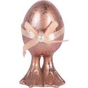 Clayre & Eef Decoratie Beeld Ei Ø 6x10 cm Roze Kunststof