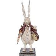 Clayre & Eef Decoratie Beeld Konijn 15x12x38 cm Beige Kunststof