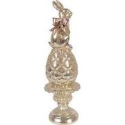 Clayre & Eef Decoratie Beeld Konijn Ø 8x28 cm Goudkleurig Kunststof