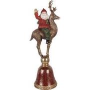 Clayre & Eef Decoratie Beeld Kerstman 24x20x63 cm Bruin Kunststof