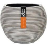 2 stuks - Vaas bol II rib 12x9 ivoor