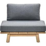 Lunar lounge fauteuil acacia white wash/rope dark grey/mystic grey