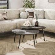 Salontafelset Jax Organisch Brons Donkerbruin Set van 2