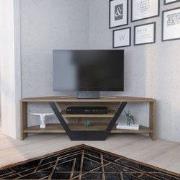 Modern Hoek TV Meubel Walnootlook-Zwart Melamine 120 cm Sares