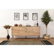 Calvin Dressoir Eikenlook met soft-close 180 cm Melamine - Vier deuren