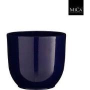 Tusca pot rond d.blauw glanzend h20xd22,5 cm
