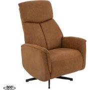 LABEL51Elektrische Relaxfauteuil Aarhus - Cognac Micro Suede