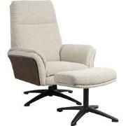 LABEL51 Relaxfauteuil Zenza + Hocker - Naturel Royal Boucle