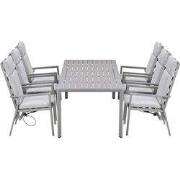 Garden Impressions Kasper tuinset 7-delig - tuintafel 220x93 cm taupe