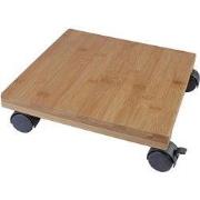 Planttrolley WPC bamboe naturel H8 x 30 x 30 cm