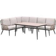 Allasio lounge-dining hoekset - 5-dlg. - c.black - desert sand - VW