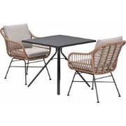 Garden Impressions Lucas tuinset bruin 3-delig - Rimini tuintafel 80x8...