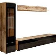 Meubella - Wandmeubel Verity - Zwart - Eiken