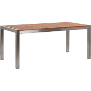 GROSSETO  - Tuintafel - Lichte houtkleur - 90 x 180 cm - RVS