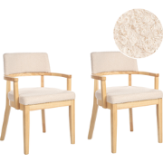DALBO - Eetkamerstoel set van 2 - Lichtbeige - Bouclé