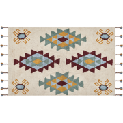 DUZCE - Laagpolig vloerkleed - Lichtbeige - 140 x 200 cm - Katoen