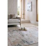 Laagpolig Wasbaar Vloerkleed - Lila Abstract - Naturel - 115x170 cm