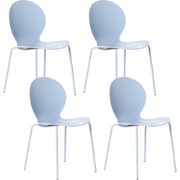 MILOS - Tuinstoel set van 4 - Lichtblauw - Kunststof