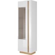 Meubella - Vitrinekast Ashley - Wit - Eiken - 60 cm