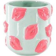 Pot - Kisses - Ceramics - Mint/Pink -11x11x11,5cm