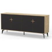 Dressoir 4 deuren met metalen poten L185 cm - FLORA