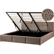 BOUSSE - Bed met opbergruimte - Taupe - 180 x 200 cm - Bouclé