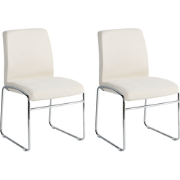 LECCO - Eetkamerstoel set van 2 - Lichtbeige - Stof