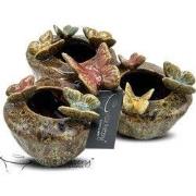 Villa Pottery  Butterfly Vlinder Groen vaas - 11