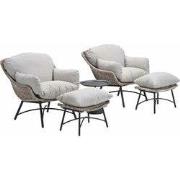 Garden Impressions Selene loungestoelen vintage willow - Mati bijzetta...