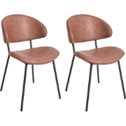 KIANA - Eetkamerstoel set van 2 - Bruin - Kunstleer