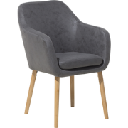 YORKVILLE - Eetkamerstoel - Grijs - Kunstleer