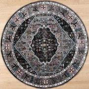 Picasso Paloma Rond Vintage Vloerkleed - Grijs - Laagpolig- 200 CM RON...