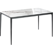 JOLLEIN - Eettafel - Wit marmer - Veiligheidsglas