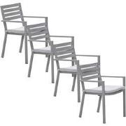 Garden Impressions Amarillo tuinstoel taupe - 4 stuks