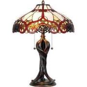 Lumilamp Tiffany Tafellamp Ø 41x56 cm Beige Rood Glas