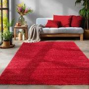 Tapijtenloods Basic Shaggy vloerkleed Rood Hoogpolig- 140x200 CM