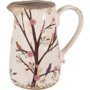 Clayre & Eef Decoratie Kan 16x12x18 cm Beige Bruin Keramiek Takken