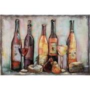 Clayre & Eef 3D Schilderijen metaal 120x80 cm Bruin Rood Metaal Wijnfl...