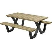 Picknicktafel geimpregneerd metalen frame 200x160 cm